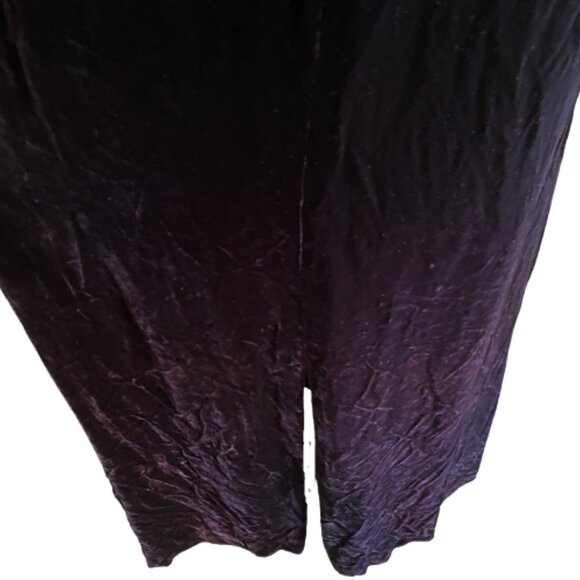 Vintage  60s 70s maxi velvet dress, aubergine big statement collar - Picture 6 of 13